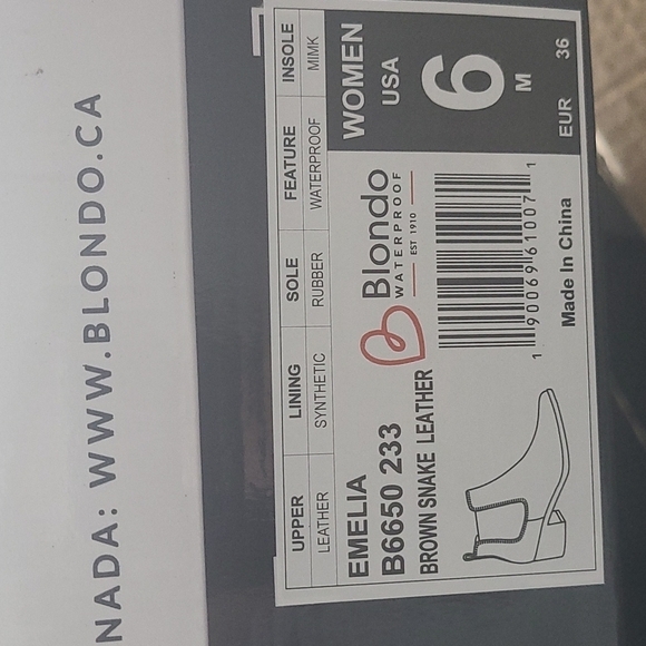 BLONDO Emelia Snake Print Waterproof Leather Chelsea Rain Boots Sz 6‎ - Picture 5 of 6